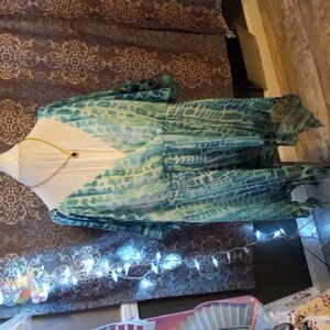 Beautiful Boutique tie-dyed cover up teal